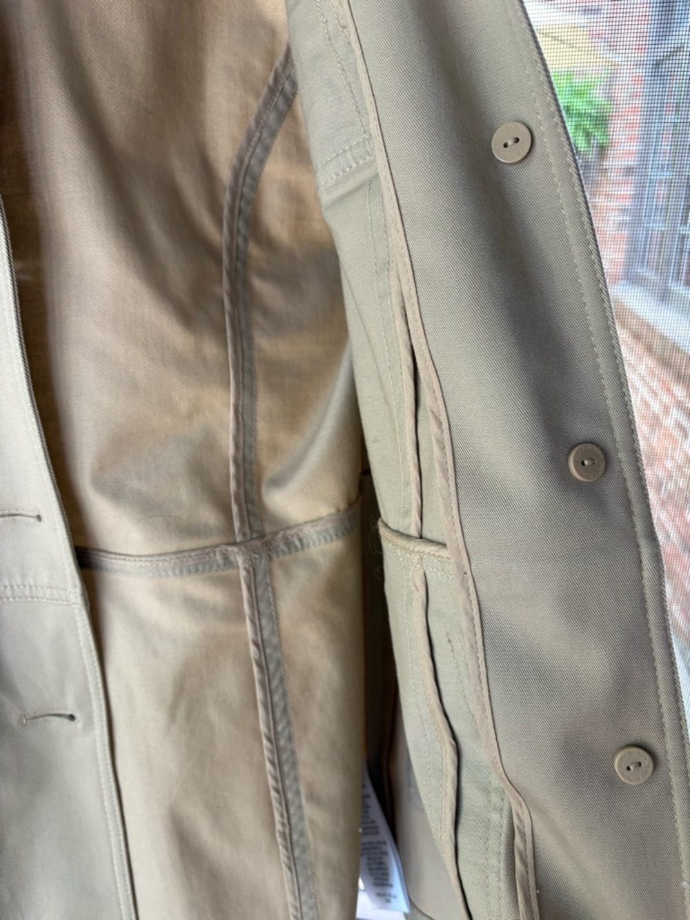 Tory Burch Tan Utility Jacket with Gold-Tone Buttons - Picture 6 of 7